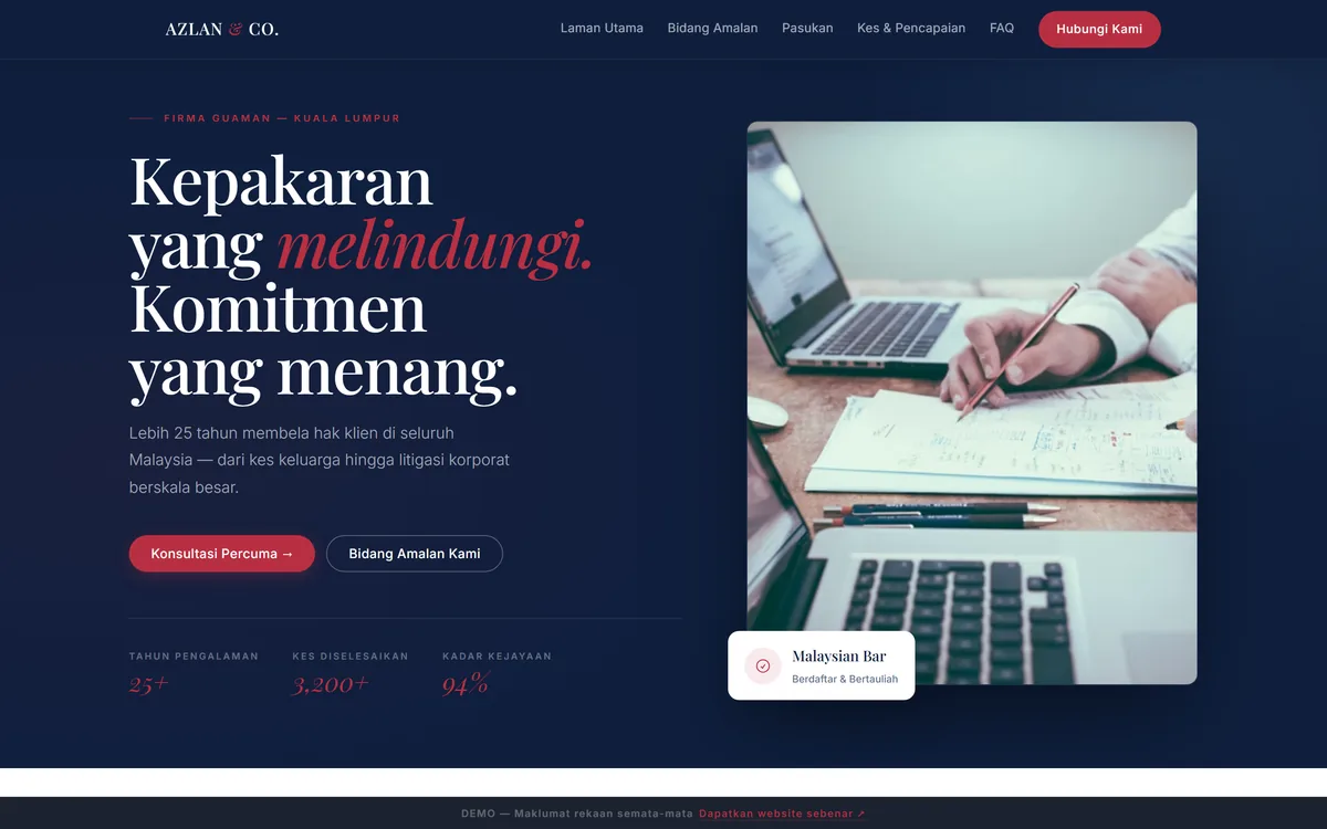 Tangkapan skrin laman AZLAN & CO.