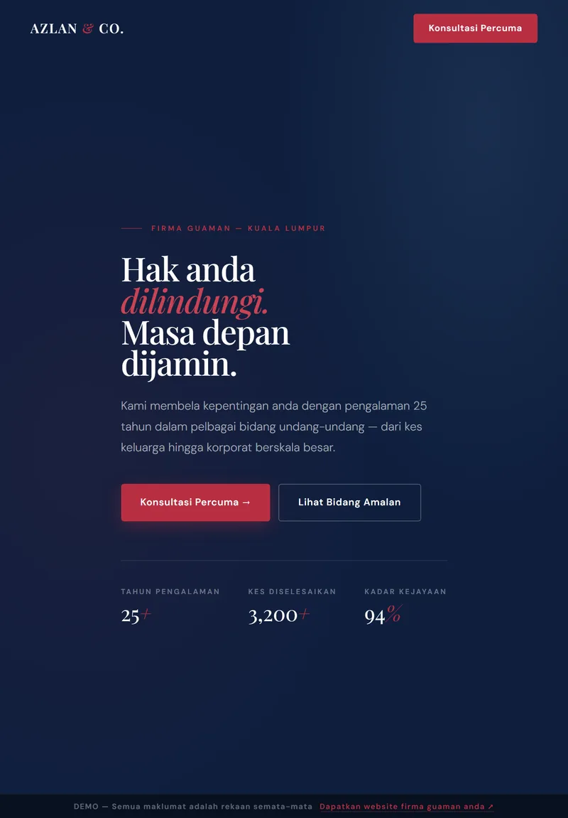 Paparan tablet laman AZLAN & CO.
