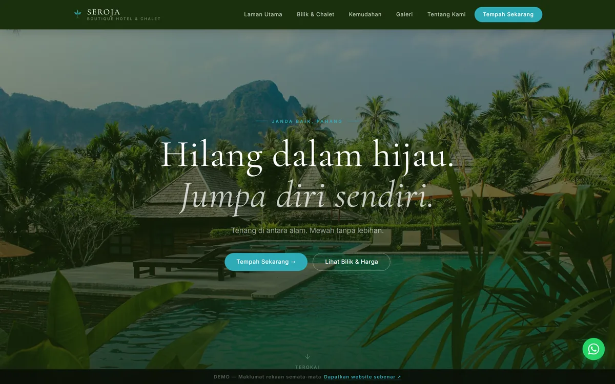Tangkapan skrin laman SEROJA