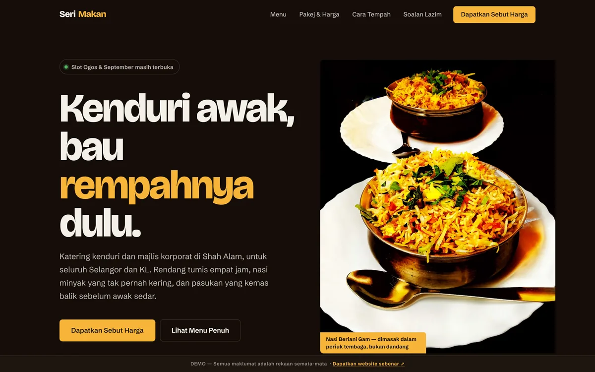 Tangkapan skrin laman SERI MAKAN