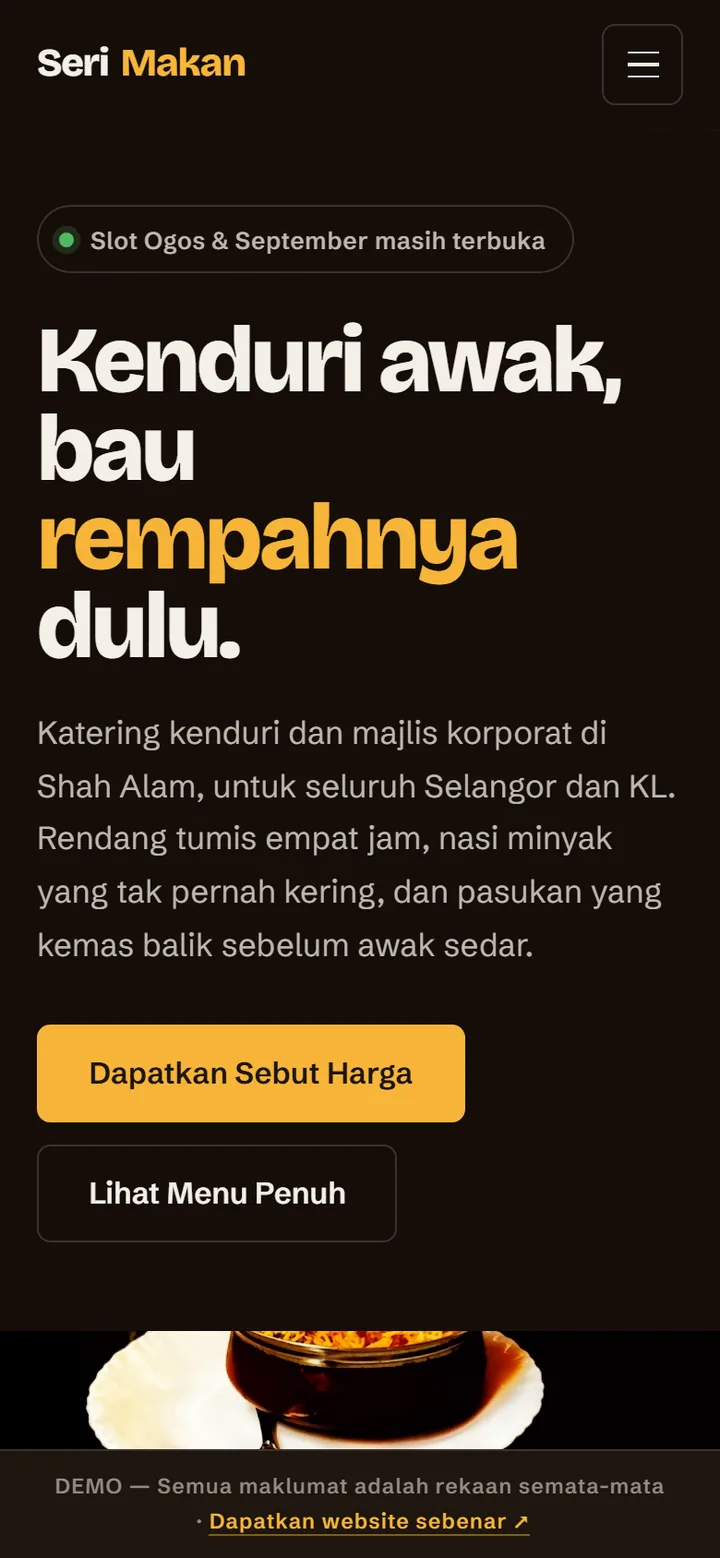 Tangkapan skrin laman SERI MAKAN