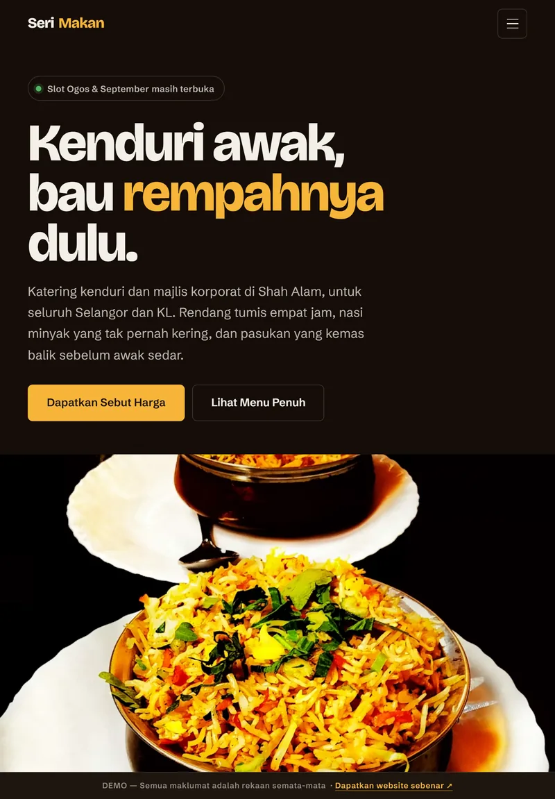 Paparan tablet laman SERI MAKAN