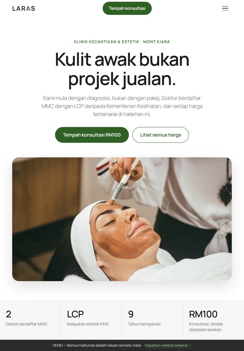 Paparan tablet laman LARAS