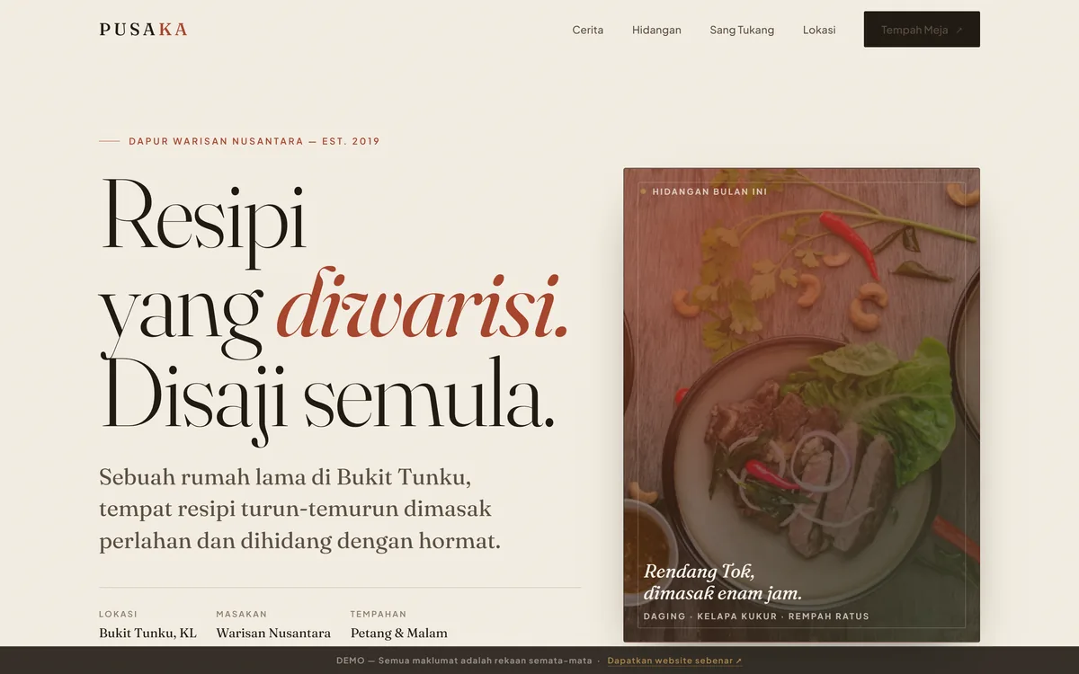 Tangkapan skrin laman PUSAKA, salah satu contoh SOLAHX