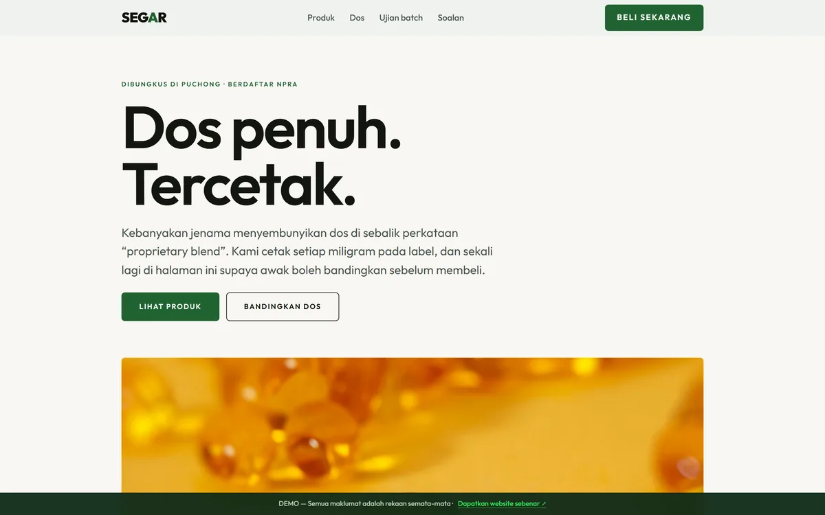 Tangkapan skrin laman SEGAR