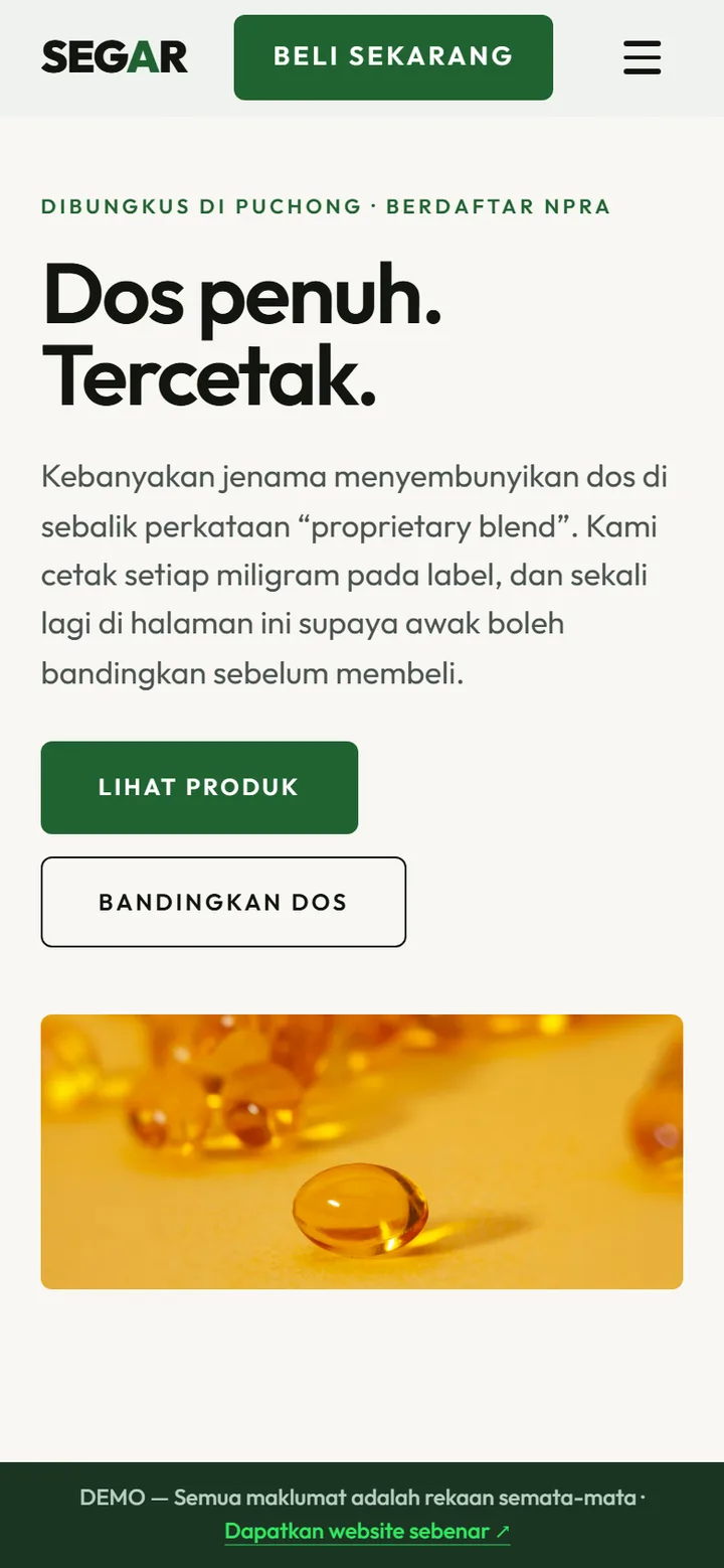 Tangkapan skrin laman SEGAR