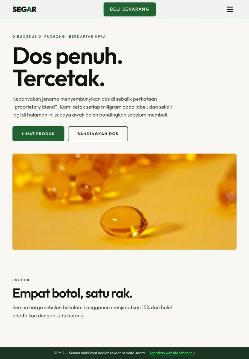 Paparan tablet laman SEGAR
